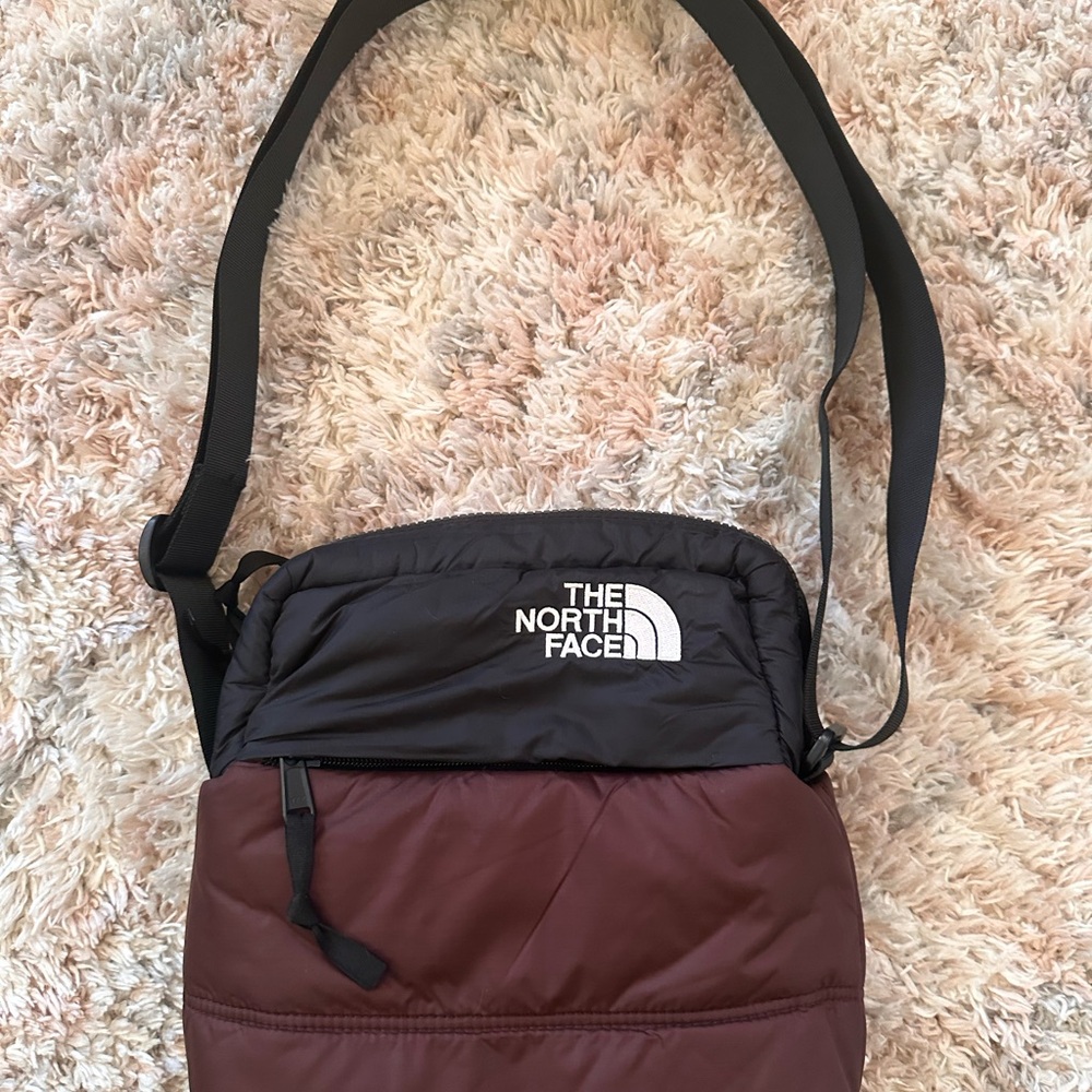 The North Face Black and Burgundy Messenger Bag